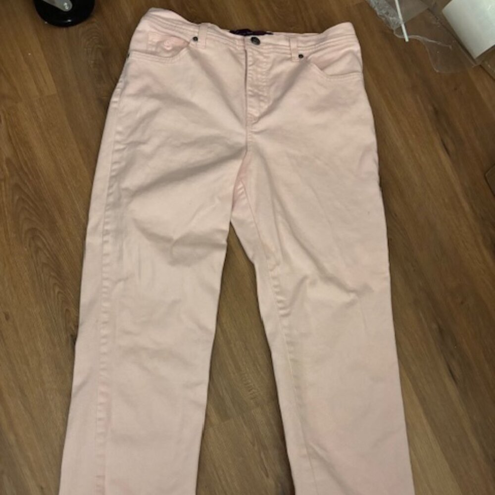 Gloria Vanderbilt Amanda Pink Straight Leg High Rise Jeans Petite 10P